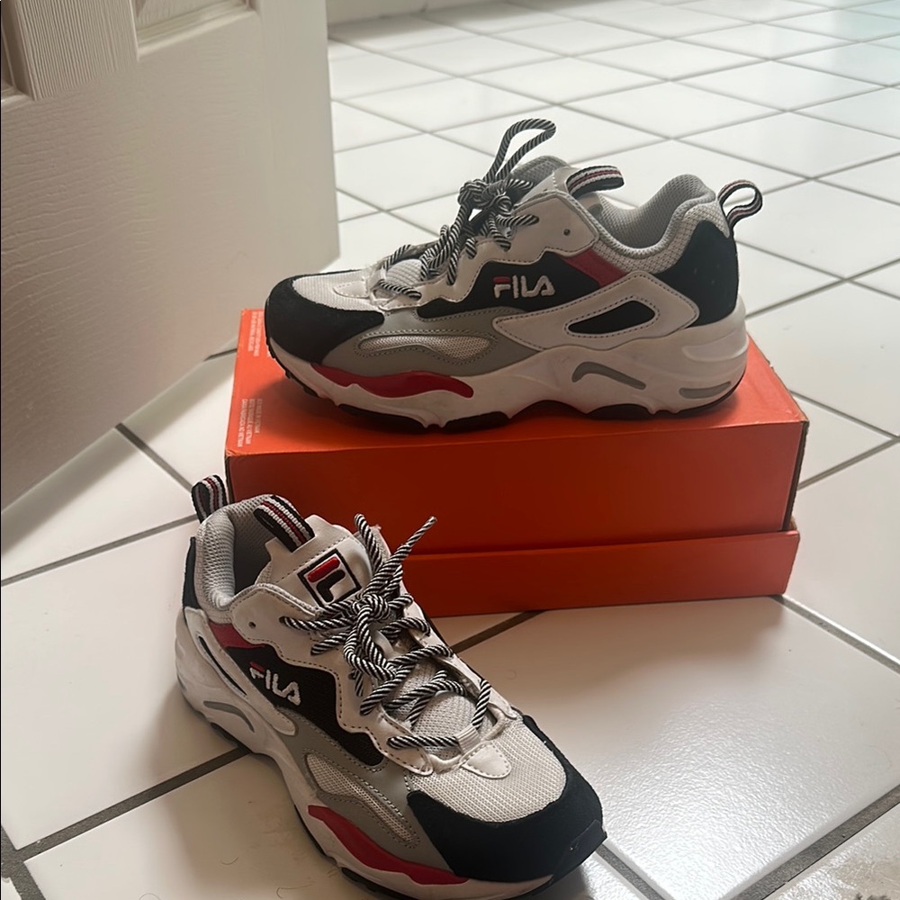 FILA Kids' Black and White Sneakers